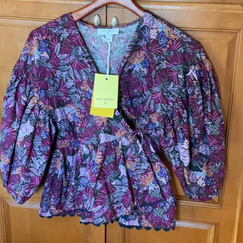 NWT Kika Vargas purple wrap top